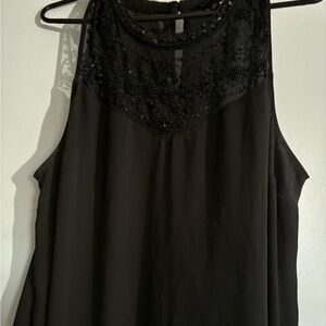 Torrid Black Beaded Sleeveless Blouse